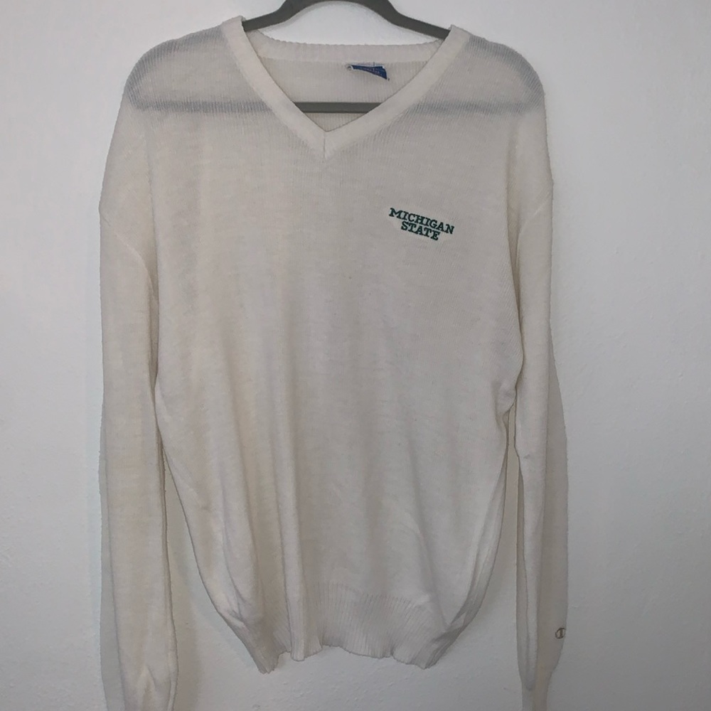 COPY - Vintage 90s Men’s Proper Michigan State MSU Travis Scott Sweater white V…